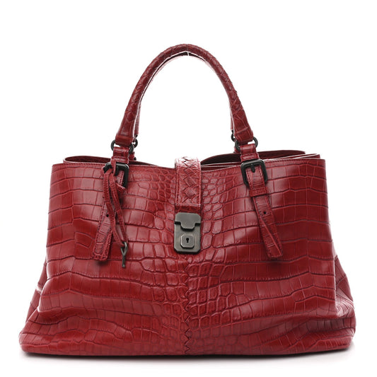 Soft Crocodile Fume Medium Roma Tote Blood
