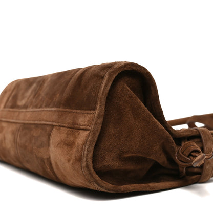 Suede Triangle Medium Bonnie Shoulder Bag Cacao