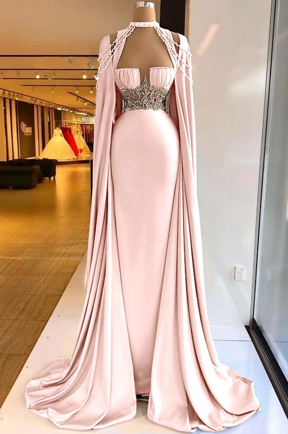Elegant Straps Square Sage Green Mermaid Evening Dress With Beads