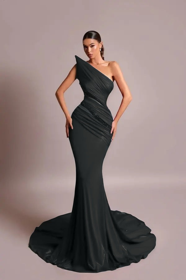 Red Strapless Long Prom Dress Mermaid Sleeveless with Sequins