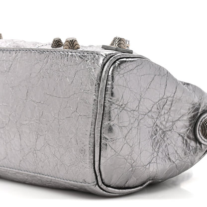 Metallic Agneau Arena Mini Le Cagole Duffle Crossbody Bag Silver