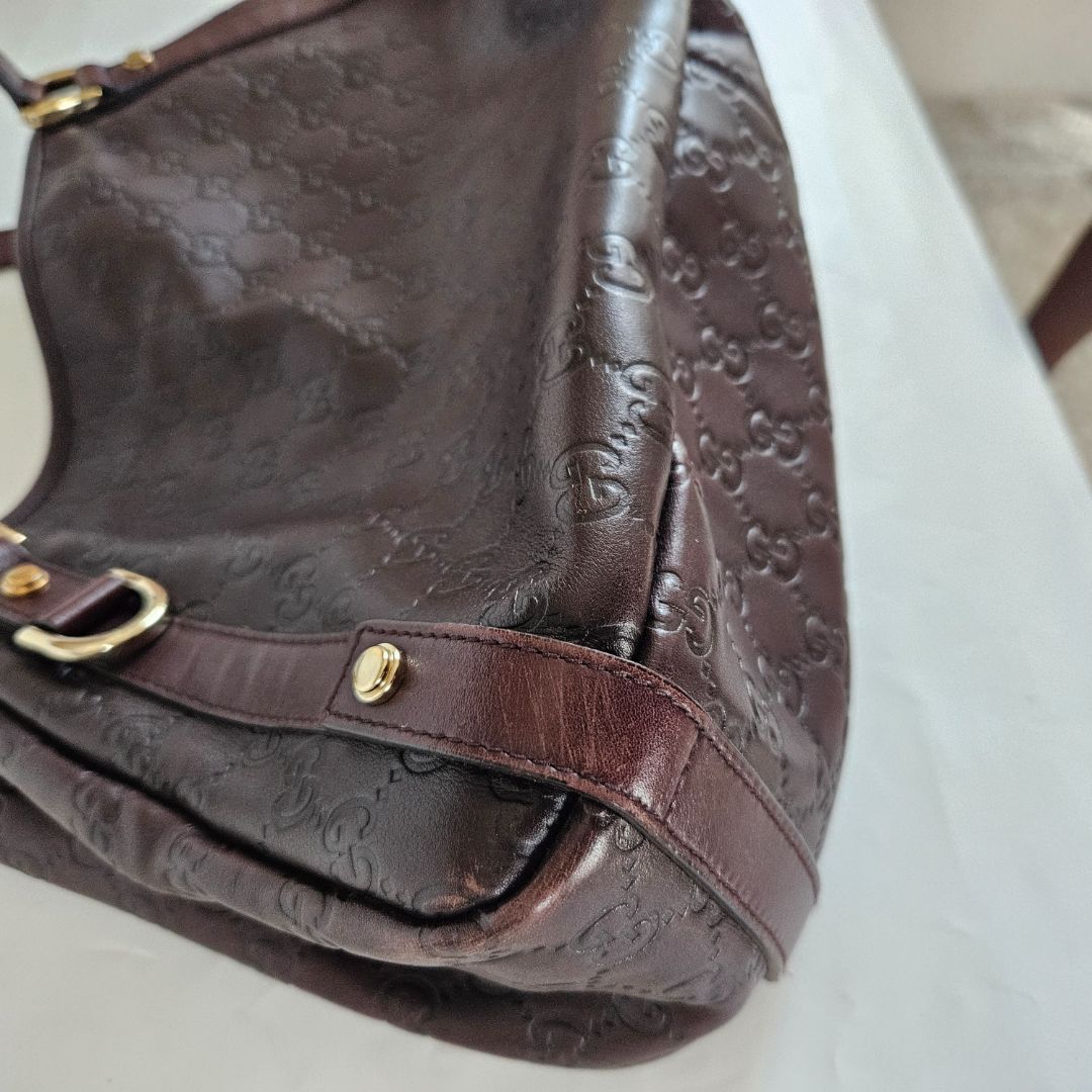 Gucci Brown Guccissima Leather Abbey D-Ring Shoulder Bag