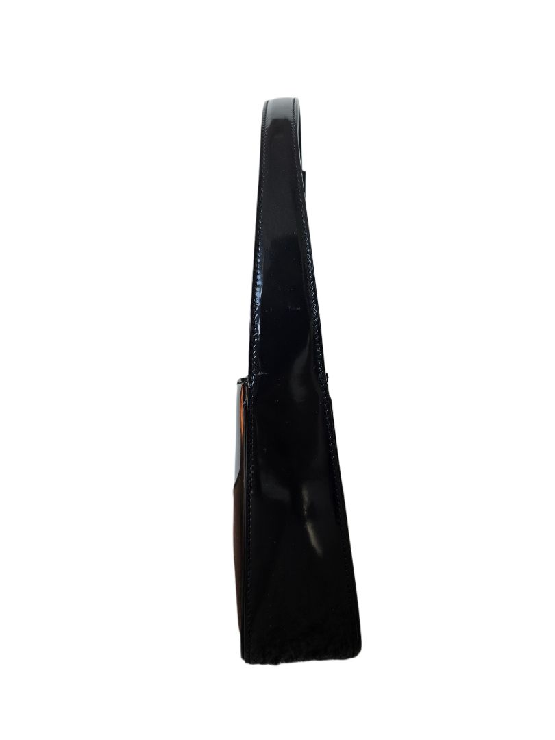 Saint Laurent Black Le 5 A 7 Hobo Patent Leather Bag