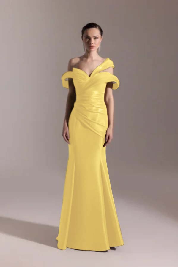 Strapless Off Shoulder Mermaid Sleeveless Prom Dress With Pleated