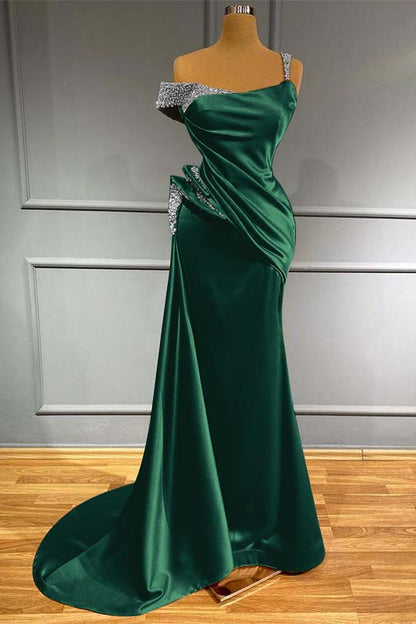 Long Off-the-Shoulder Mermaid Ruffles Evening Dress With Beads