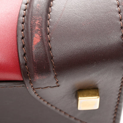 Satin Calfskin Mini Tri-Color Luggage Blood