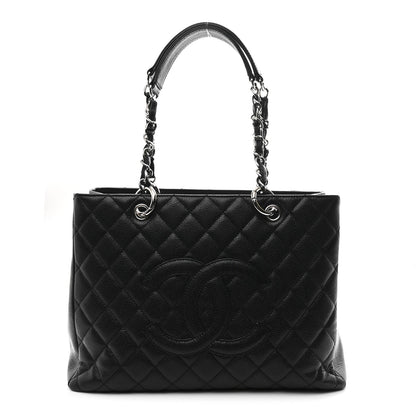 Caviar Quilted Grand Shopping Tote GST Black