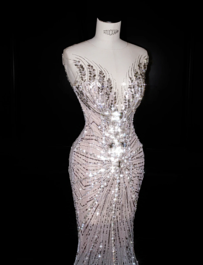 Sexy Mermaid Sequin Prom Party Dress Luxurious Evening Dress fg8669