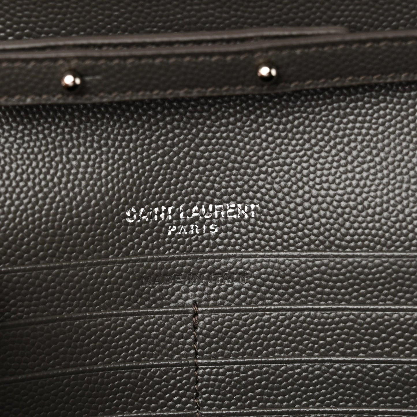 Grain De Poudre Matelasse Chevron Monogram Chain Wallet Fog