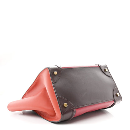 Satin Calfskin Mini Tri-Color Luggage Blood