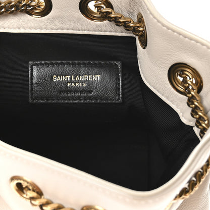 Lambskin Matelasse Monogram Joe Nano Bucket Bag Crema Soft