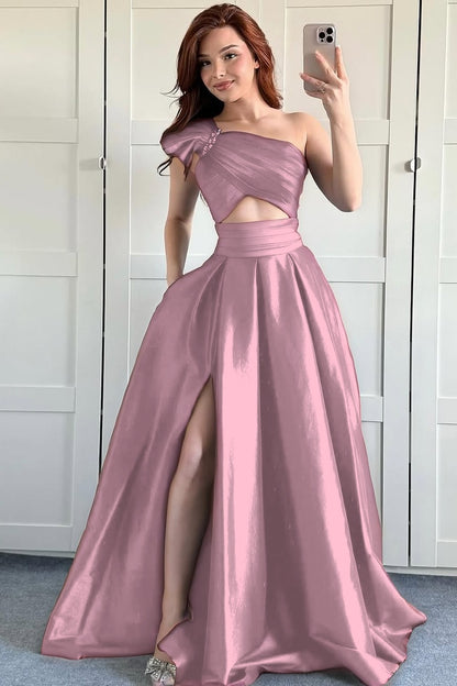 Sleeveless Asymmetric A-Line Beads Prom Dress