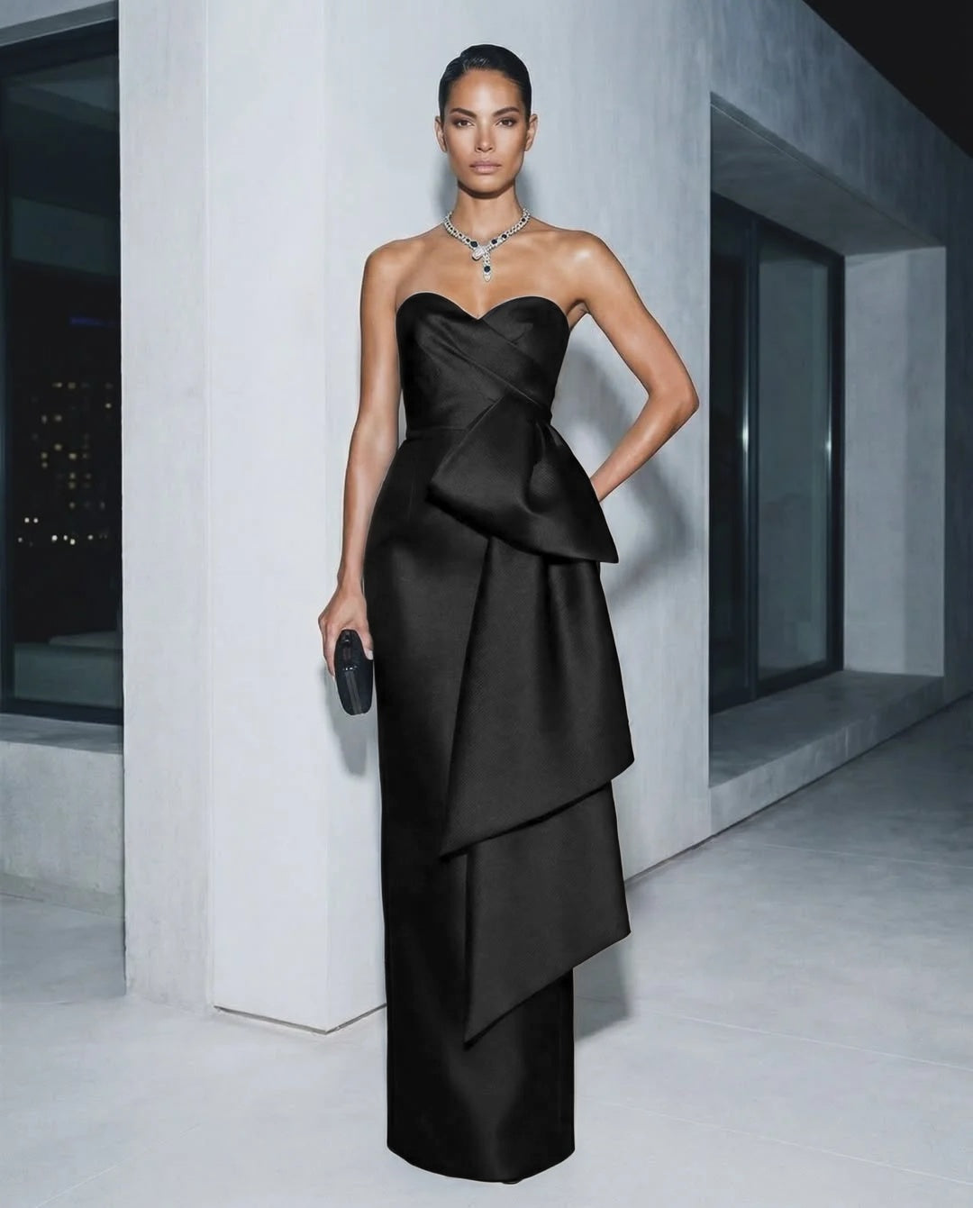 Elegant Sweetheart Sleeveless Evening Dress Floor Length Sheath