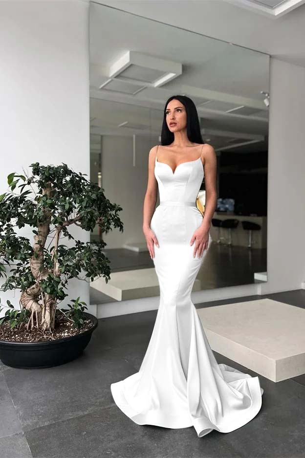 Long Mermaid Prom Dress Spaghetti-Straps