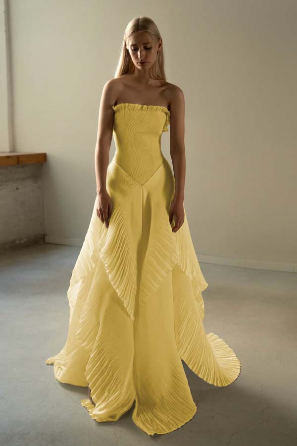 Chic Sleeveless Strapless Square A-Line Prom Dress
