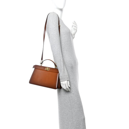 Vitello King Tamponato Medium Peekaboo I SEE U East West Satchel Cuoio