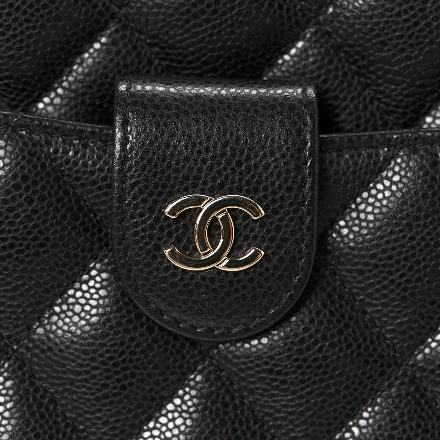 Caviar Quilted Chain Camera Bag Black