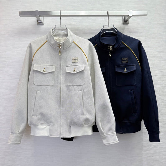 Miu Miu 25 Stand-up Collar Jacket Cotton 304185