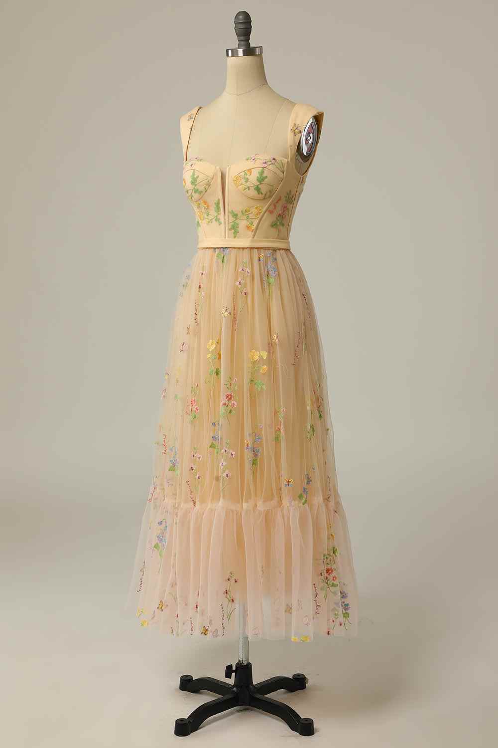 Square Straps Tulle A-Line Empire Party Prom Dress