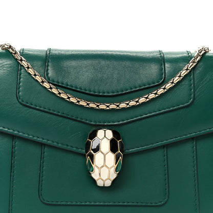 Calfskin Small Serpenti Forever Snake Strap Crossbody Bag Emerald Green