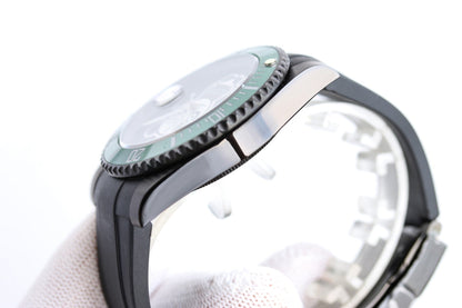 SUBMARINER DATE 40MM CUSTOM GREEN BEZEL BLACK BEAR DIAL