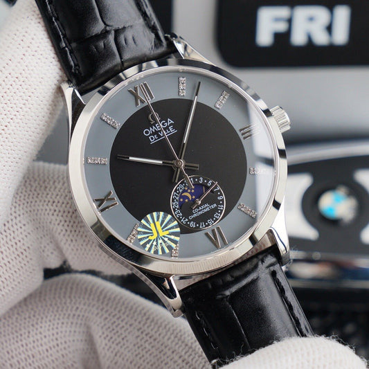DEVILLE CHRONOMETER 40MM MOONPHASE GREY BLACK DIAL