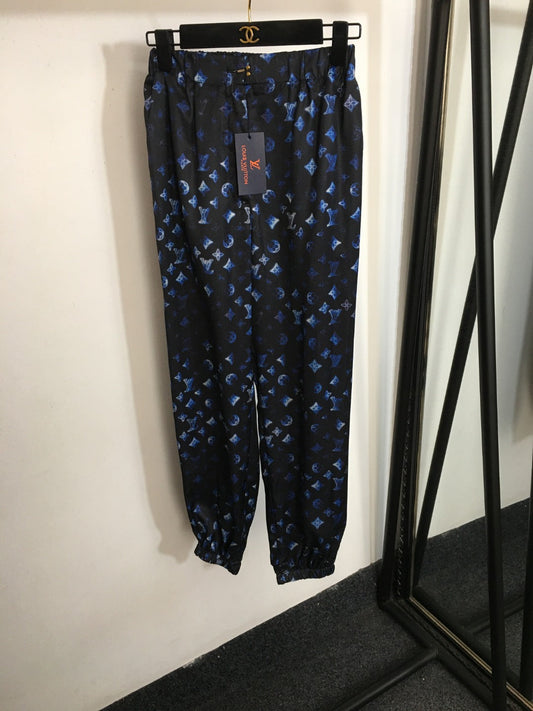 LV Monogram Logo Trousers with Zip Pockets
