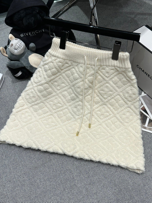 LV 26 Wool Knit Midi Skirt