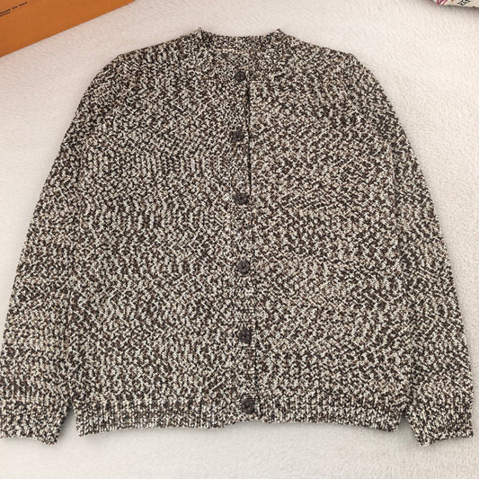 LV Gradient Floral Round Neck Cardigan