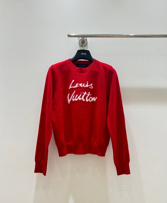 LV Monogram Jacquard Crew Neck Long-sleeved Knit Sweater