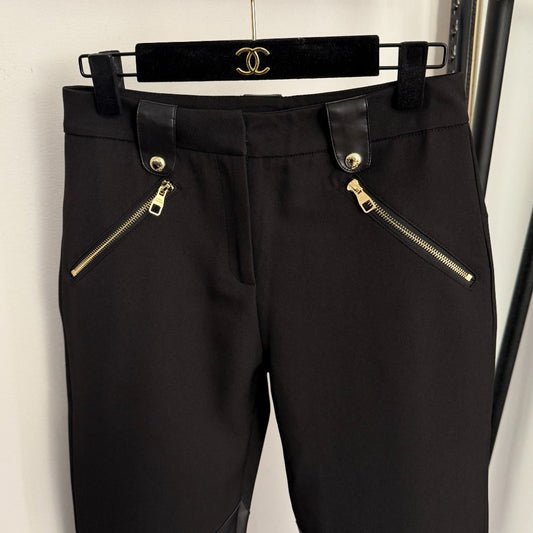LV Zippered Double Pocket Leather Jogger Pant