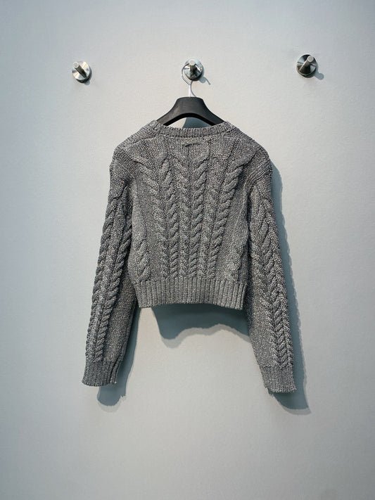 LV 25  Crochet V-Neck Trendy Button-Up Cardigan