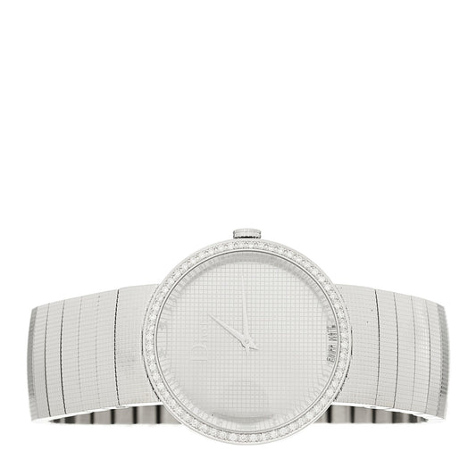 Stainless Steel Diamond Bezel 33mm La D De Dior Quartz Watch