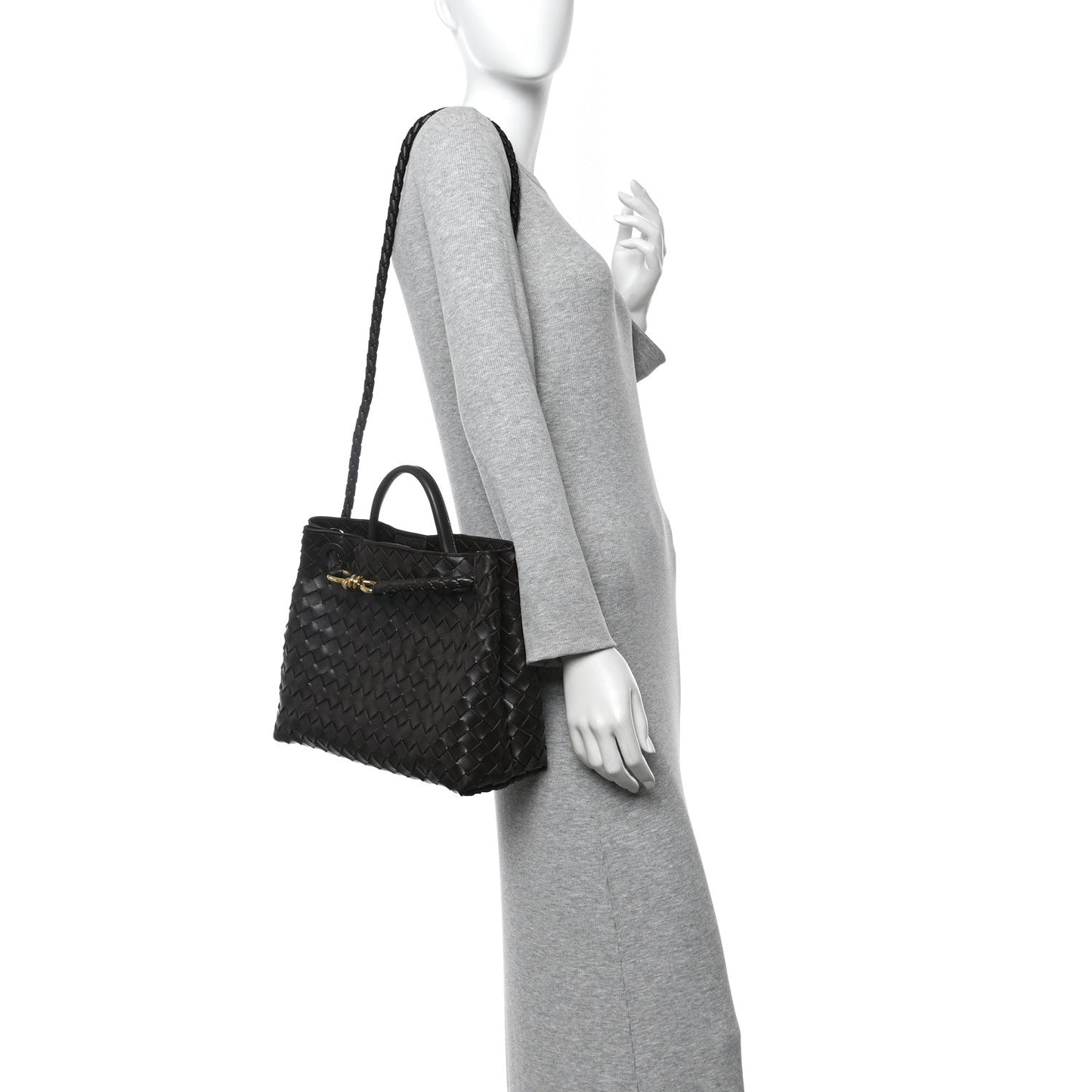Nappa Intrecciato Medium Andiamo Shoulder Bag Fondant