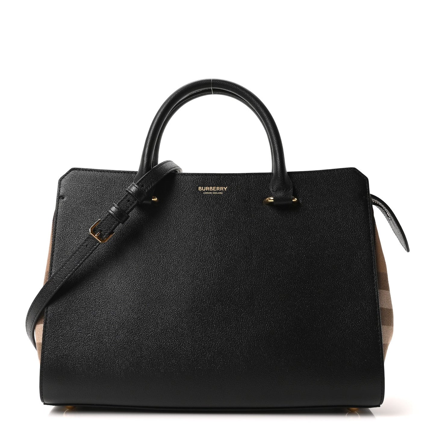Calfskin Mega Check Small Banwell Tote Black