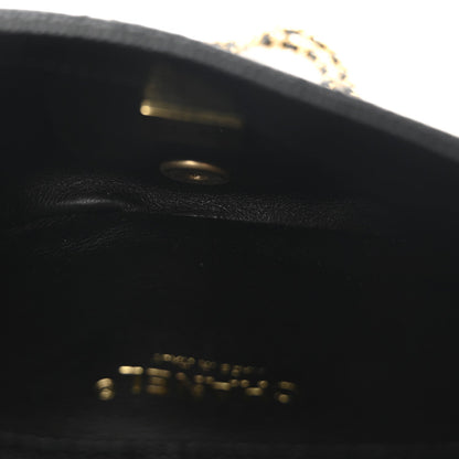 Shiny Caviar Pick Me Up Flap Belt Bag Black