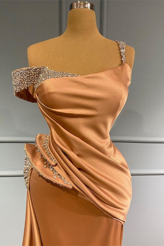 Long Off-the-Shoulder Mermaid Ruffles Evening Dress With Beads