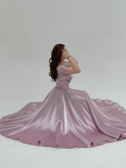 Elegant Off-The-Shoulder Beadings A-Line Pletaed Evening Dress