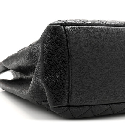 Caviar Quilted Grand Shopping Tote GST Black