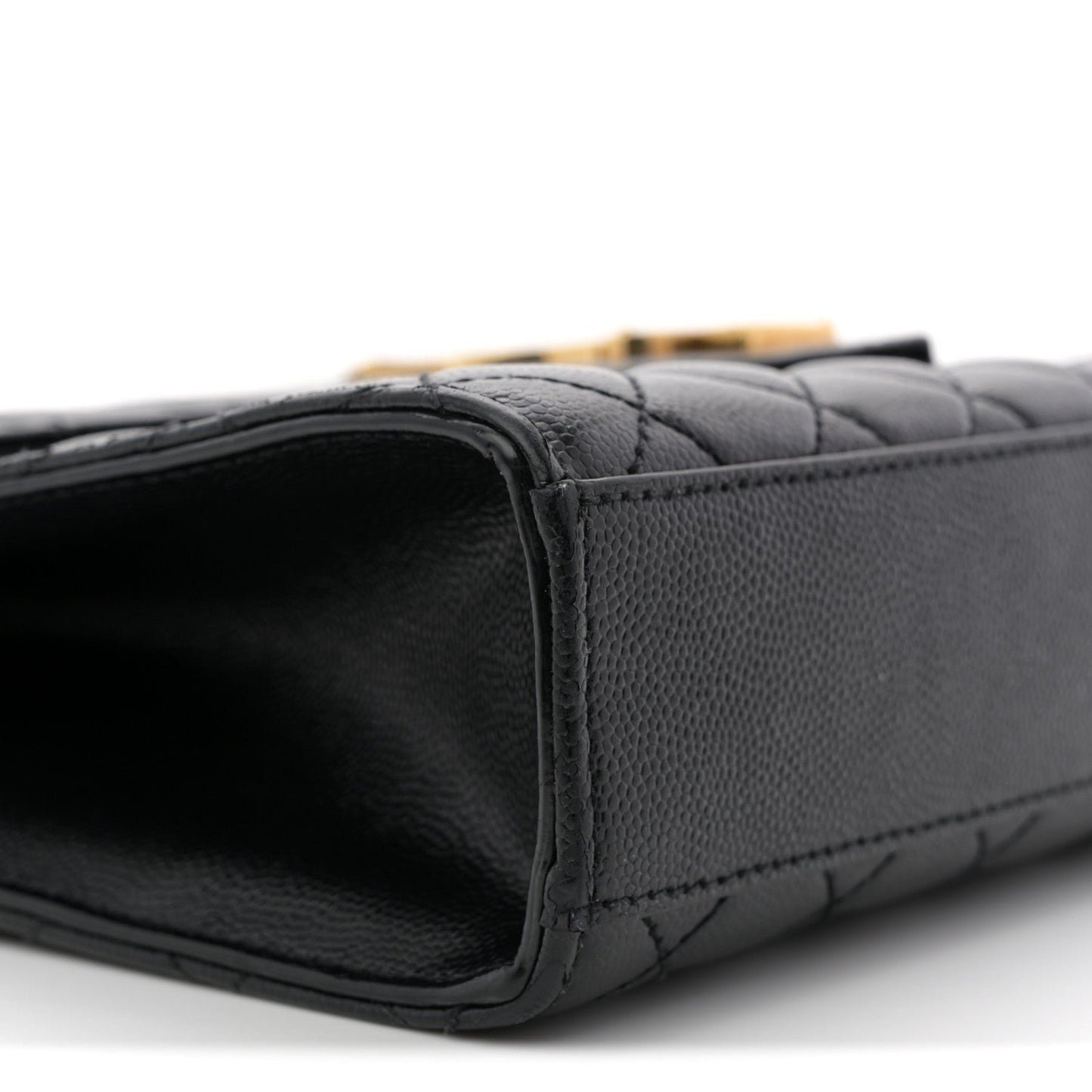 Grain De Poudre Textured Mixed Matelasse Triquilt Medium Monogram Satchel Black