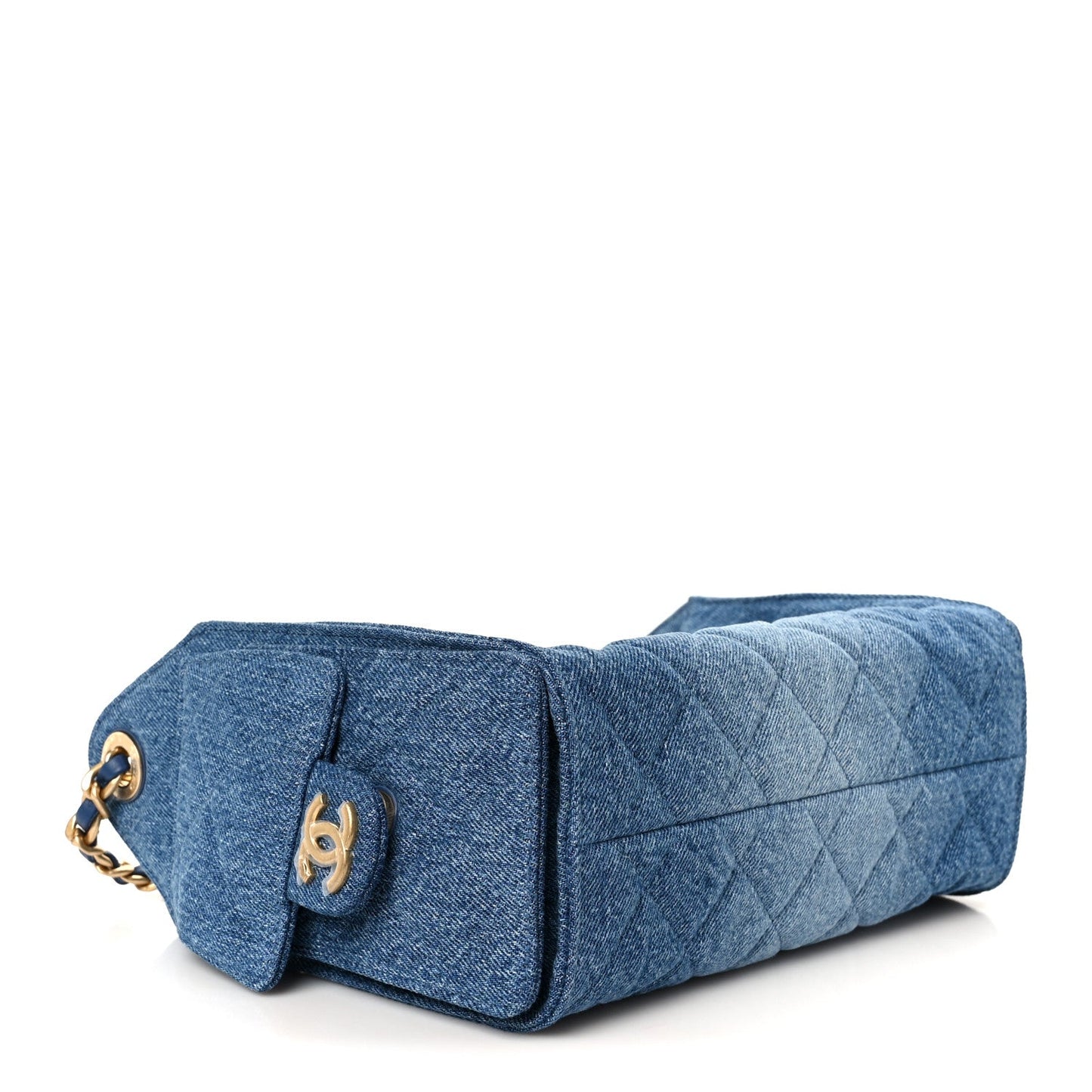 Washed Denim Quilted Mini Chanel 25 Handbag Blue
