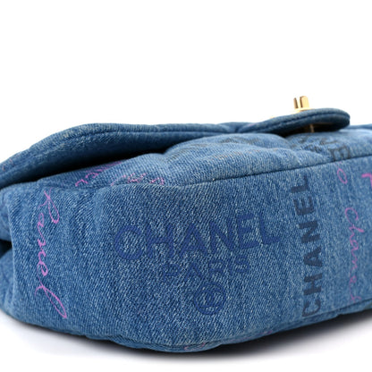 Denim Quilted Denim Large Mood Flap Blue Multicolor