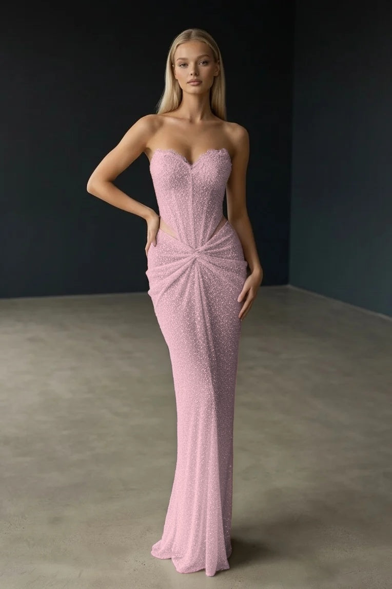 Gorgeous Sleeveless Sweetheart Fitted Evening Dress With Beading