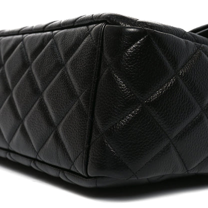 Caviar Quilted Small XXL Travel Flap Bag Black