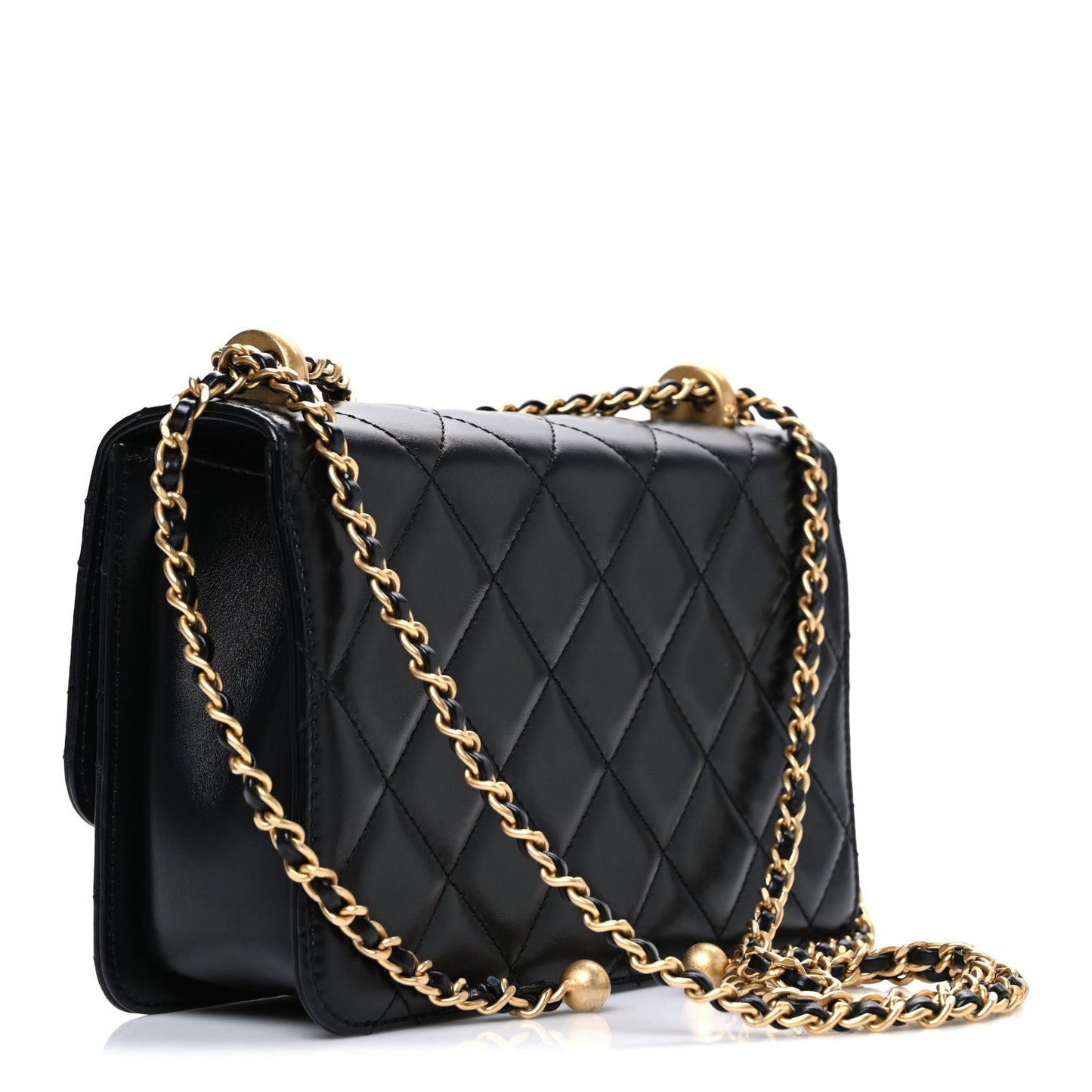 Calfskin Quilted Mini Perfect Fit Flap Black