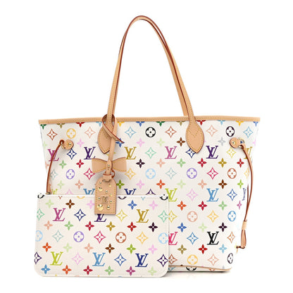 LV X TM Monogram Multicolor Neverfull MM White
