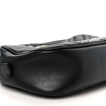 Calfskin Matelasse Small GG Marmont Chain Shoulder Bag Black