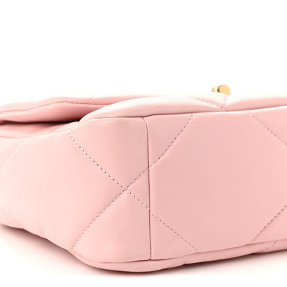 Lambskin Quilted Medium Chanel 19 Flap Light Pink