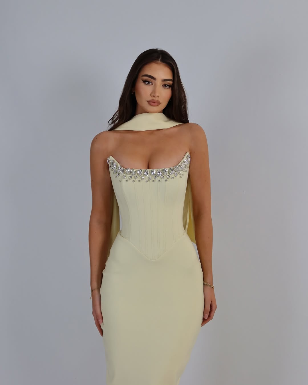 Sleeveless Sequins Strapless Prom Dress With Beads