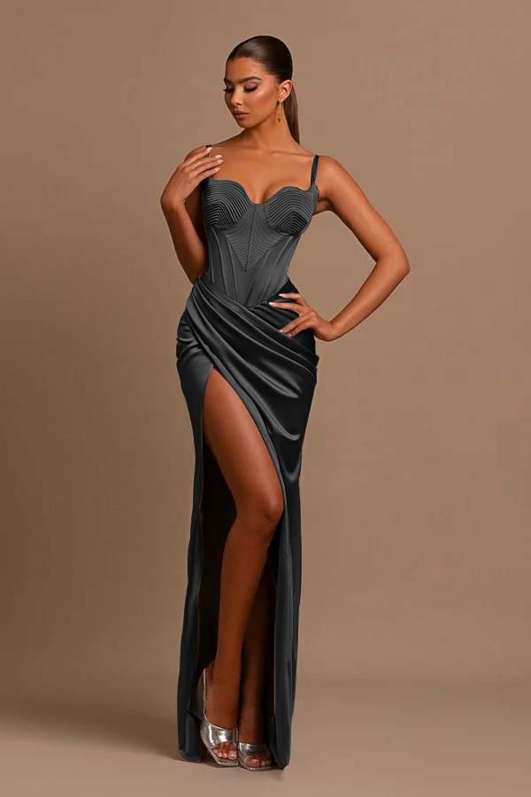 Sliver Sweetheart Evening Dress Sleeveless Designed